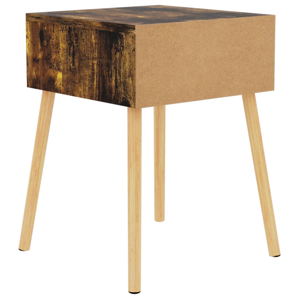 Table de chevet chêne fumé 40x40x56 cm Bois d'ingénierie