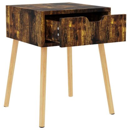 Table de chevet chêne fumé 40x40x56 cm Bois d'ingénierie