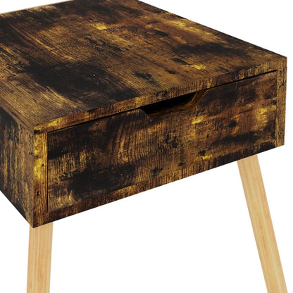 Table de chevet chêne fumé 40x40x56 cm Bois d'ingénierie