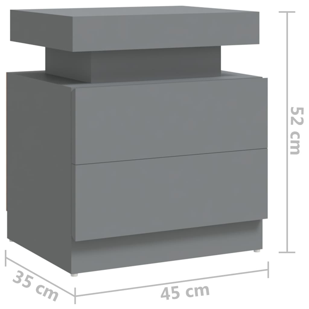 Table de chevet Gris 45x35x52 cm Bois d'ingénierie