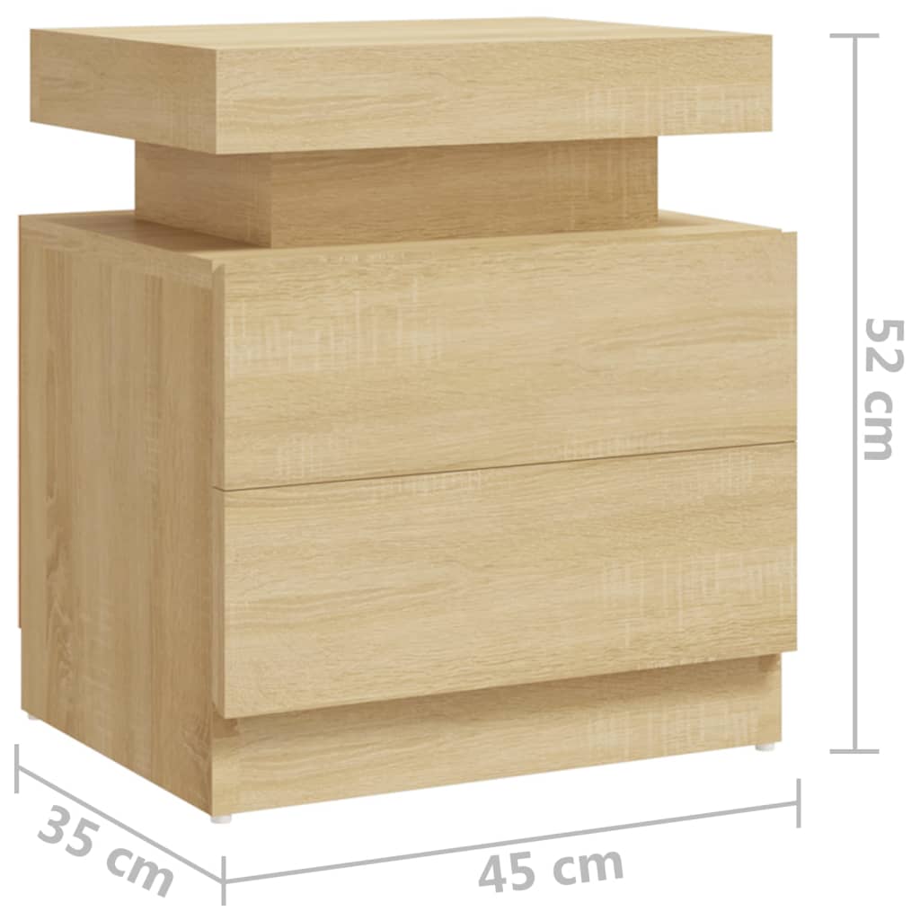 Table de chevet Chêne sonoma 45x35x52 cm Bois d'ingénierie