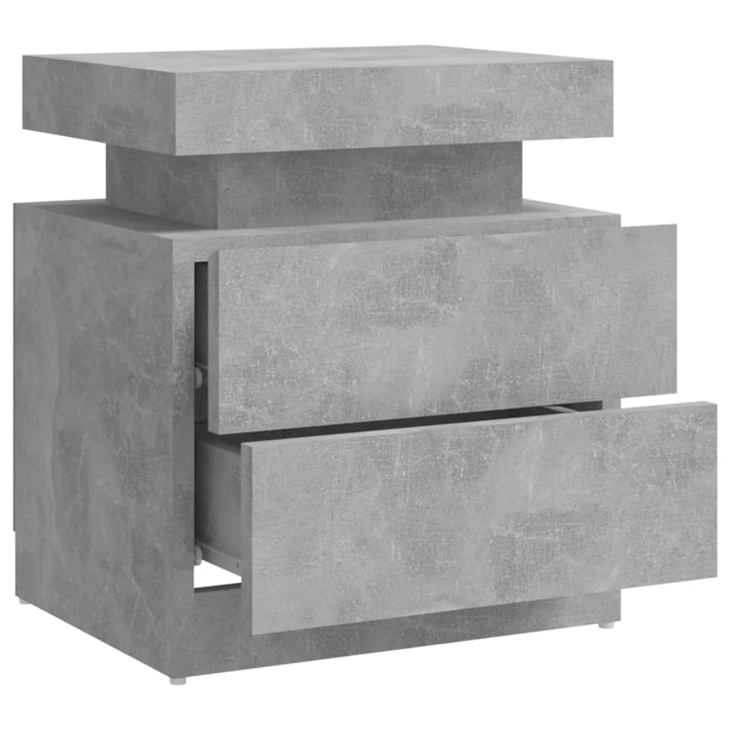 Table de chevet Gris béton 45x35x52 cm Bois d'ingénierie