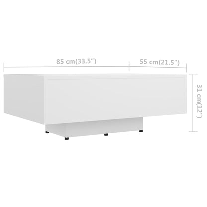 Table basse Blanc 85x55x31 cm Bois d'ingénierie