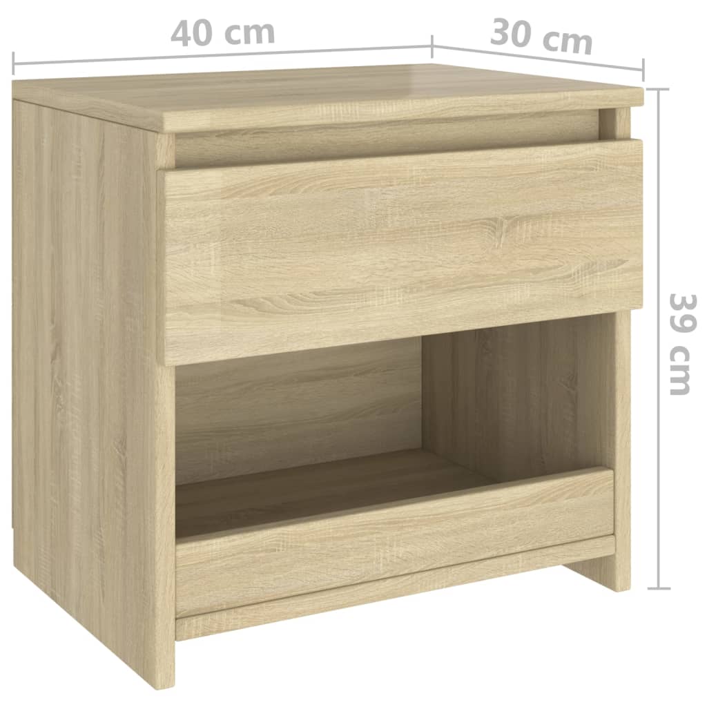 Table de chevet Chêne sonoma 40x30x39 cm Aggloméré