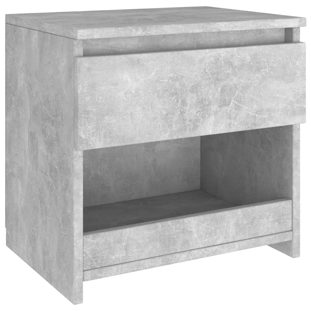 Tables de chevet 2 pcs Gris béton 40x30x39 cm Aggloméré