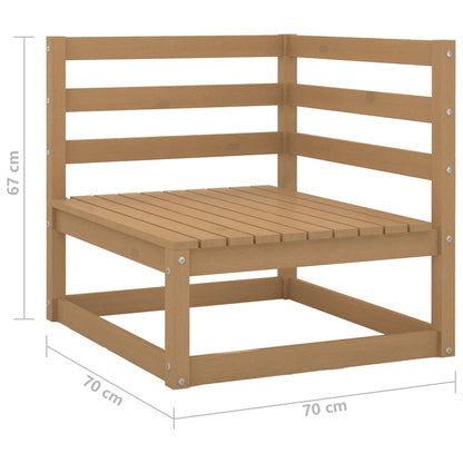 Canapé d'angle de jardin marron miel bois de pin solide