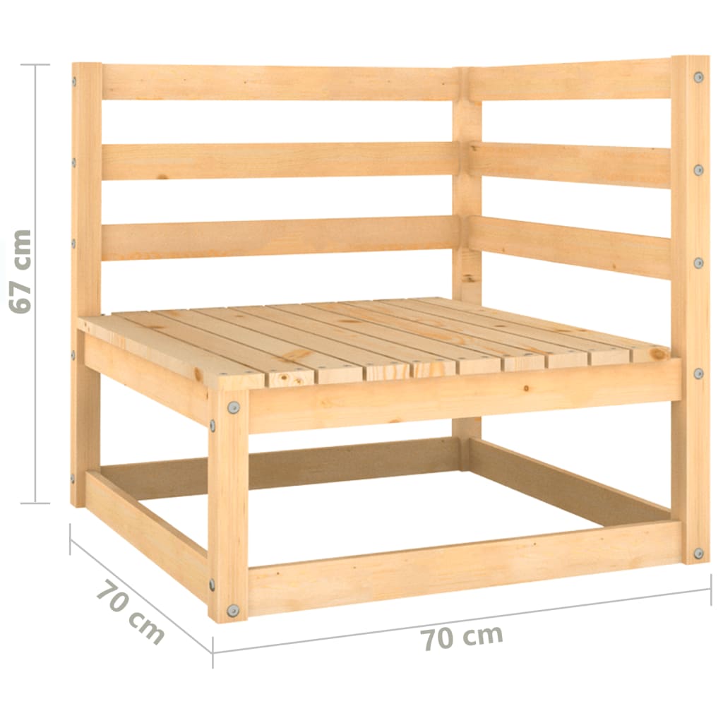 Canapés d'angle de jardin 2 pcs bois de pin massif