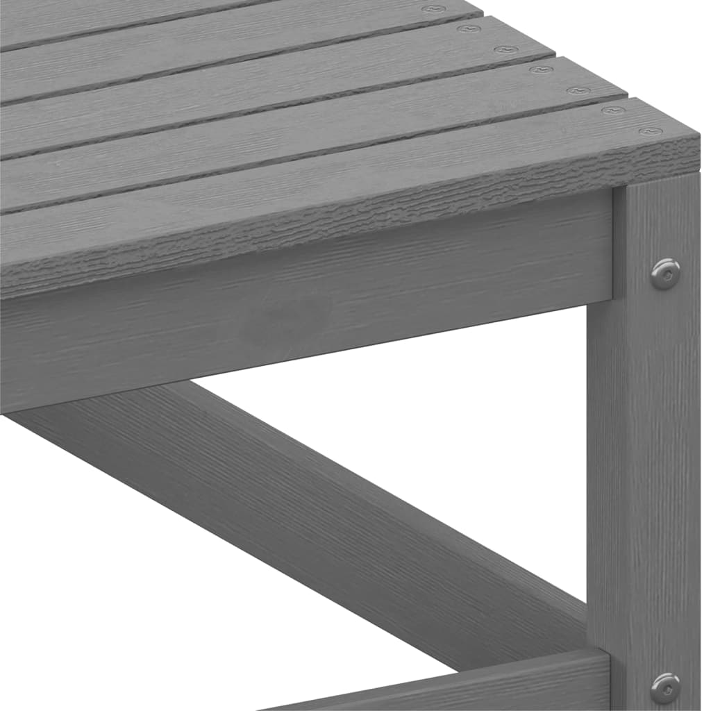 Canapés d'angle de jardin 2 pcs gris bois de pin massif