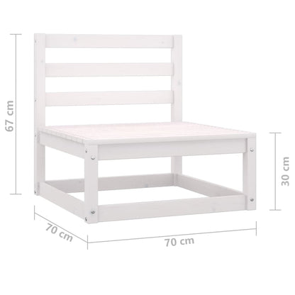 Canapés centraux de jardin 2 pcs blanc bois de pin massif