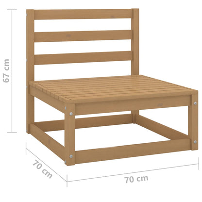 Canapés centraux de jardin 2 pcs marron miel bois de pin solide