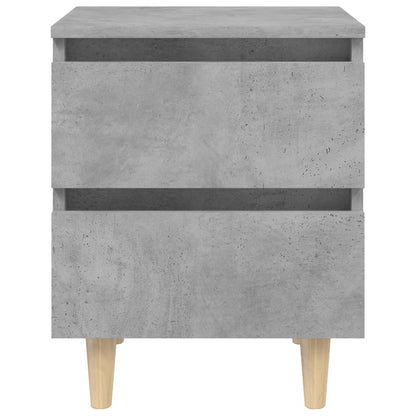 Tables de chevet pieds en pin 2 pcs gris béton 40x35x50 cm