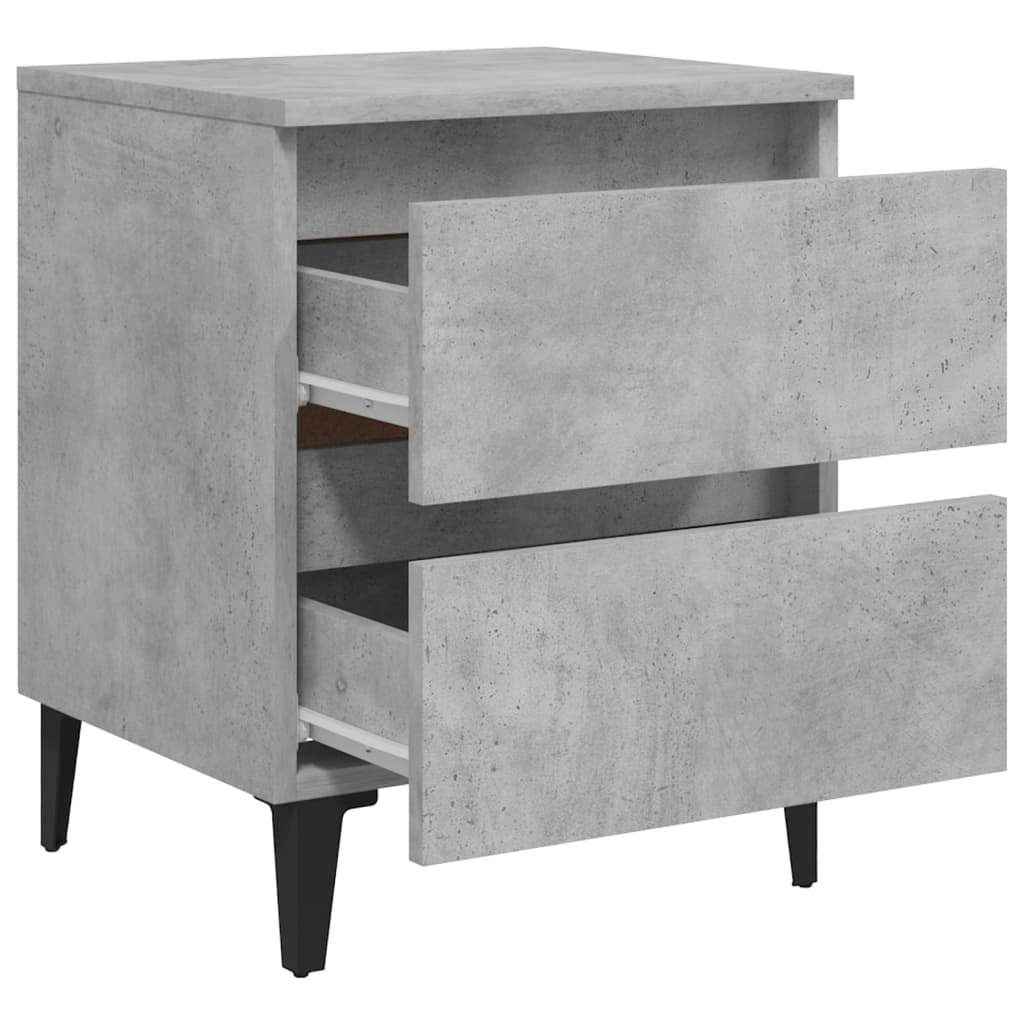 Tables de chevet 2 pcs gris béton 40x35x50 cm bois d'ingénierie