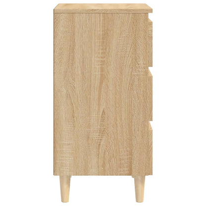 Tables de chevet pieds en bois 2 pcs chêne sonoma 40x35x69 cm