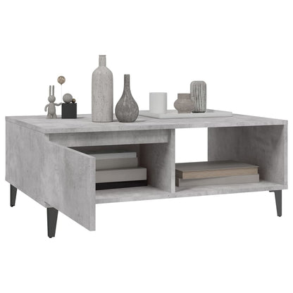 Table basse gris béton 90x60x35 cm bois d'ingénierie