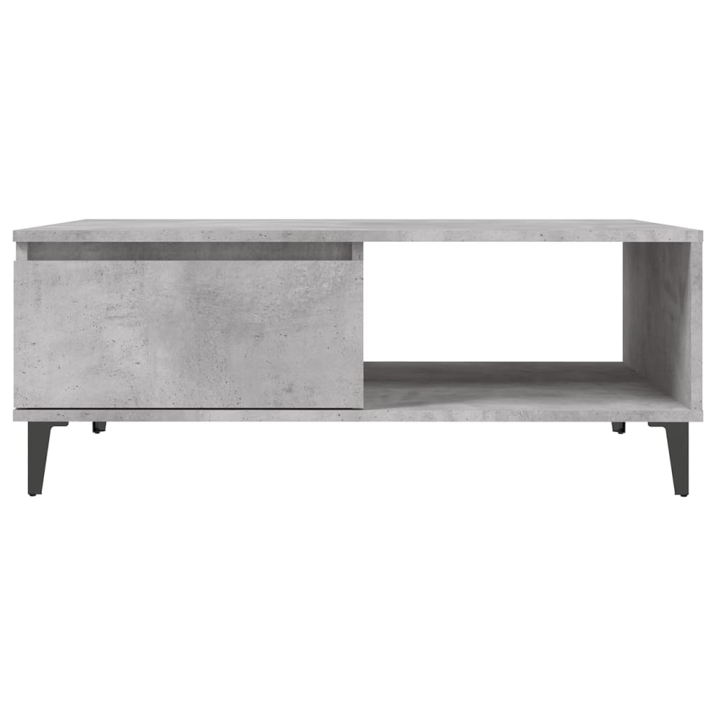 Table basse gris béton 90x60x35 cm bois d'ingénierie