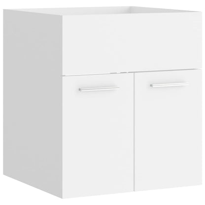 Armoire d'évier avec lavabo intégré Blanc Aggloméré