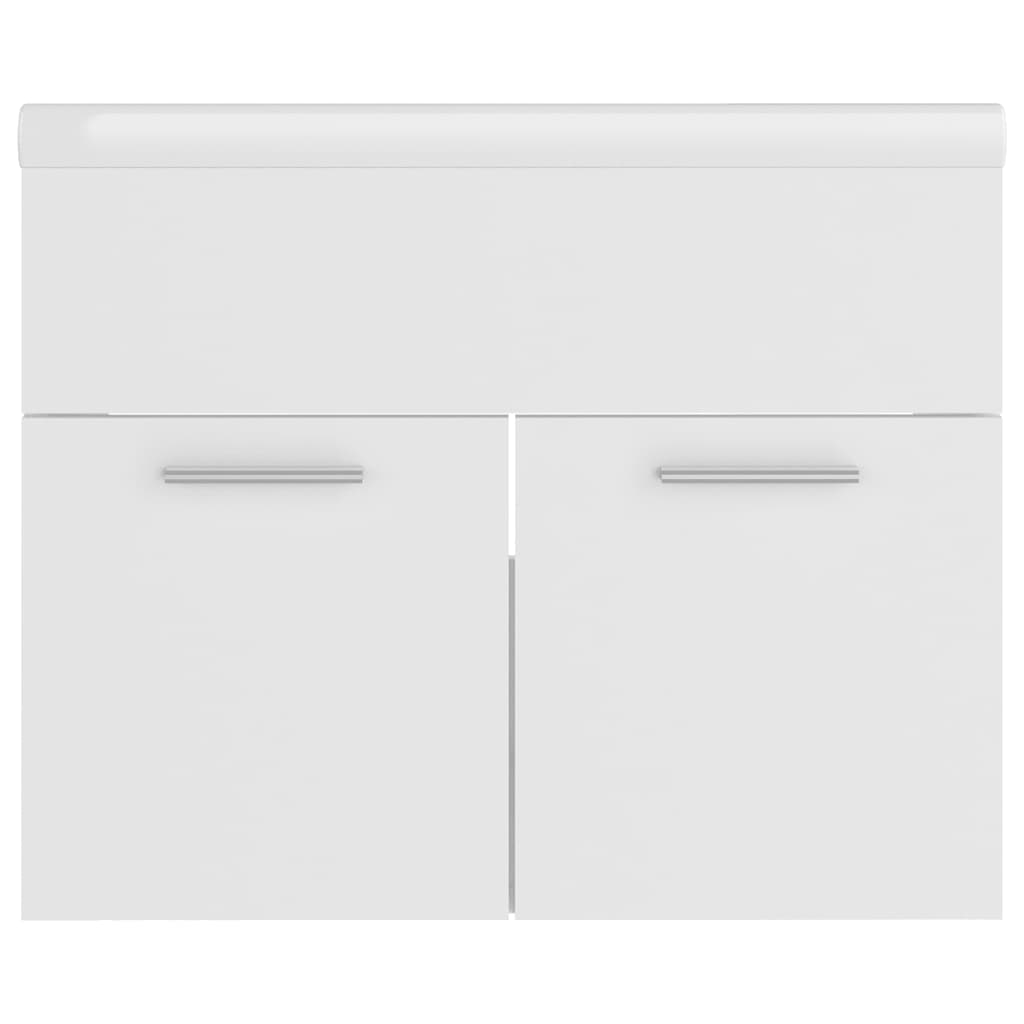 Armoire d'évier avec lavabo intégré Blanc Aggloméré