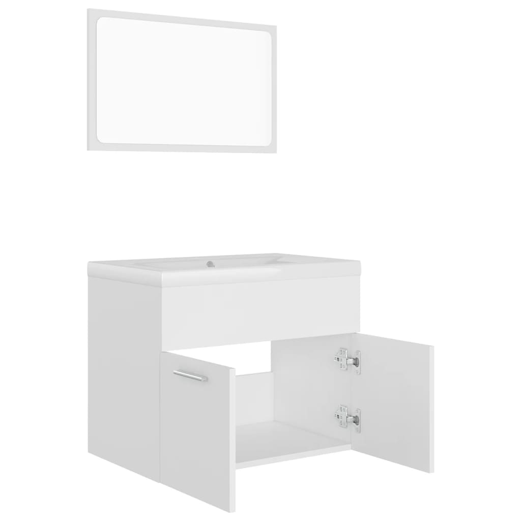 Ensemble de meubles de salle de bain Blanc Aggloméré