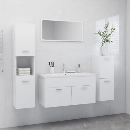 Ensemble de meubles de salle de bain Blanc Bois d'ingénierie