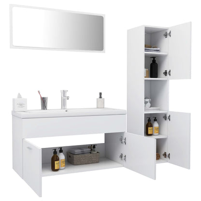 Ensemble de meubles de salle de bain Blanc Bois d'ingénierie