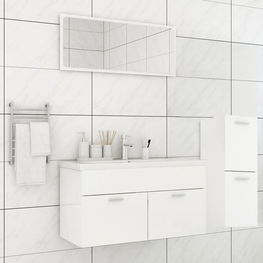 Ensemble de meubles de bain Blanc brillant Bois d'ingénierie