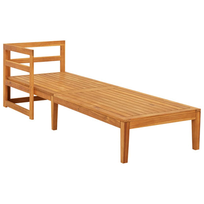 Chaise longue avec 1 accoudoir Gris foncé Bois d'acacia solide