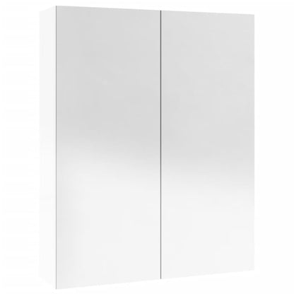 Armoire à miroir de salle de bain 60x15x75cm MDF Blanc brillant