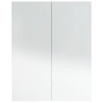 Armoire à miroir de salle de bain 60x15x75cm MDF Blanc brillant