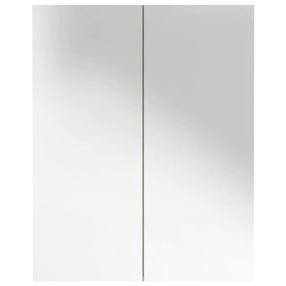 Armoire à miroir de salle de bain 60x15x75cm MDF Blanc et chêne