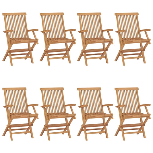 Chaises de jardin lot de 8 Bois de teck massif