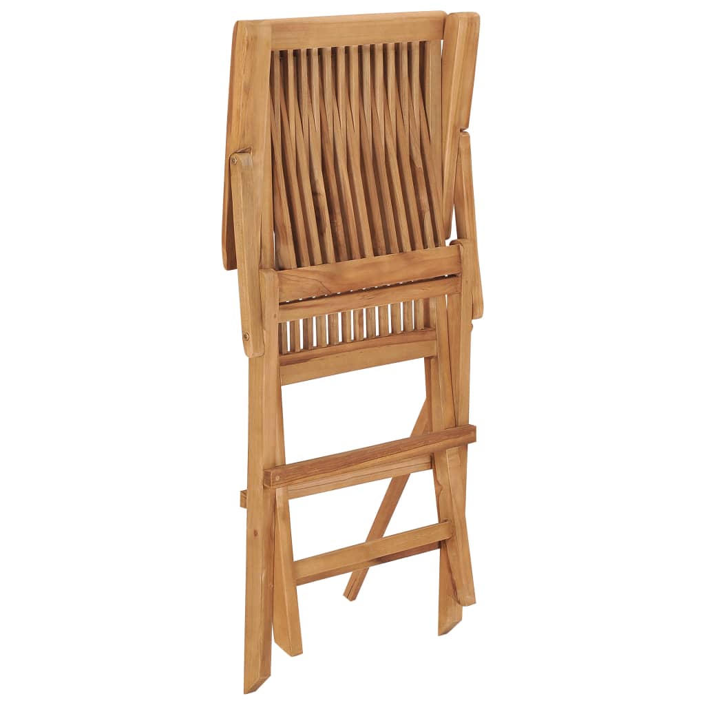 Chaises de jardin avec coussins beige lot de 8 Bois teck massif