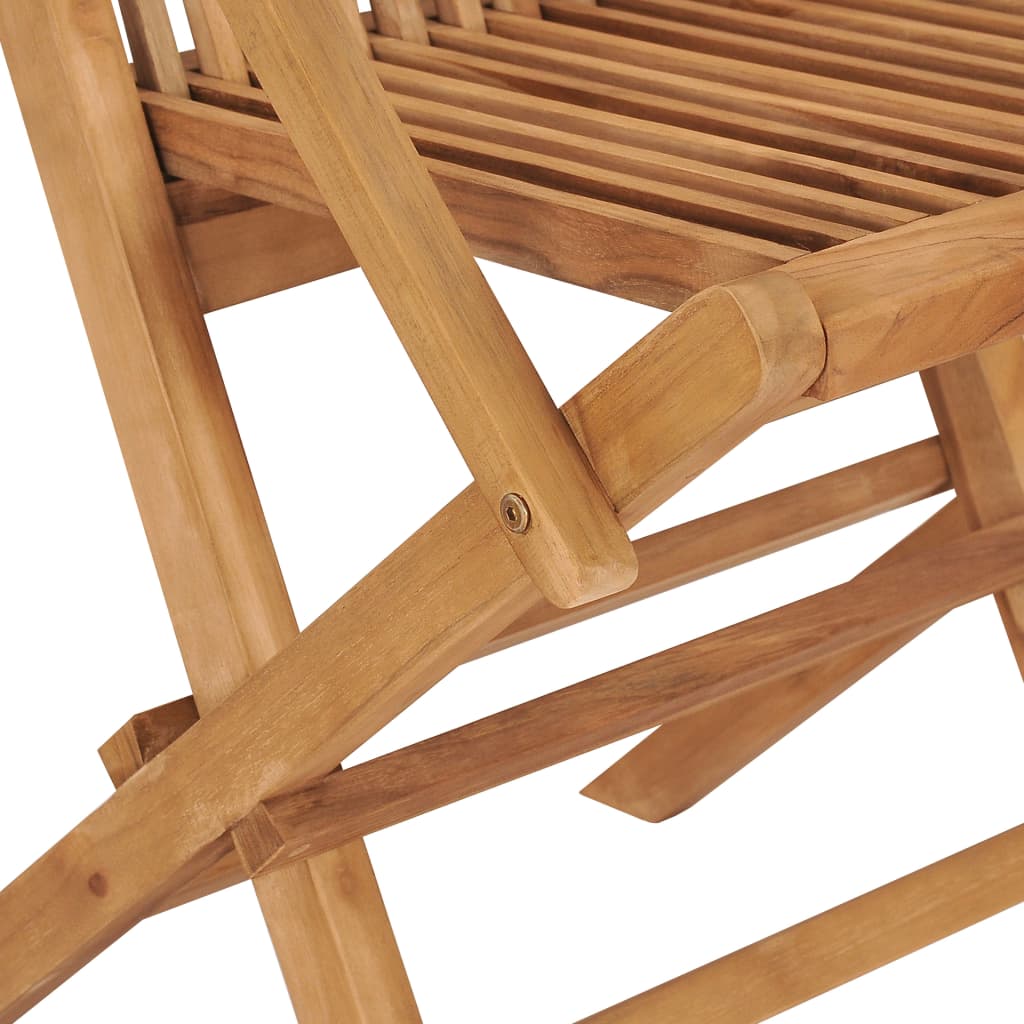 Chaises de jardin avec coussins vert lot de 8 Bois teck massif