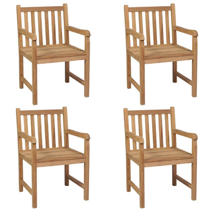 Chaises de jardin lot de 4 et coussins noir Bois de teck solide