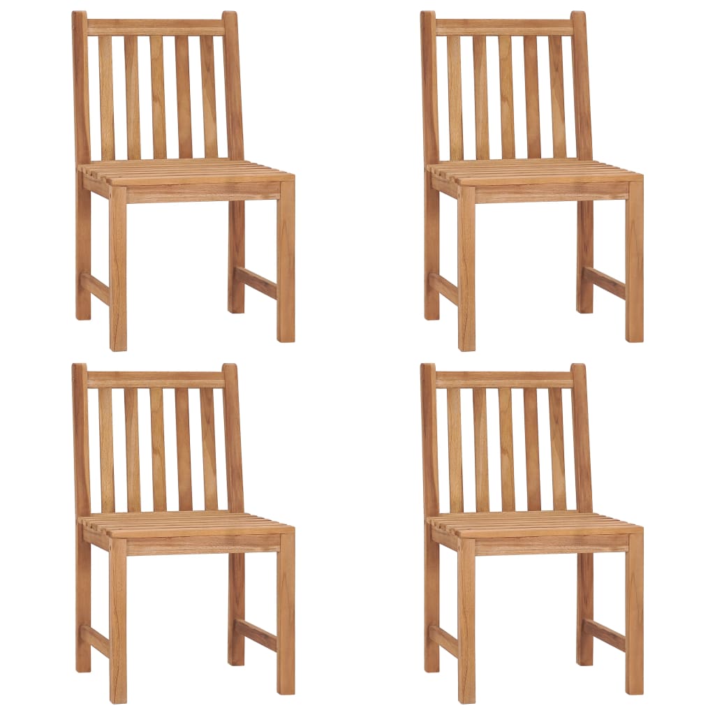 Chaises de jardin lot de 4 avec coussins Bois de teck massif