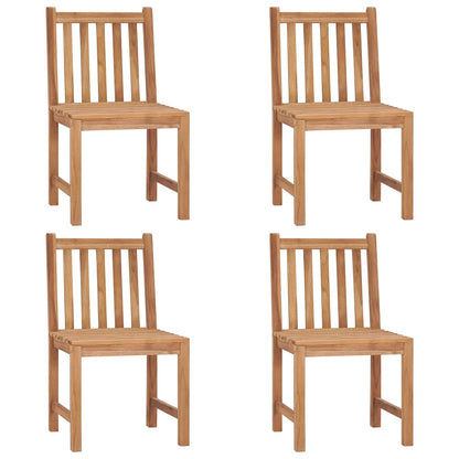 Chaises de jardin lot de 4 avec coussins Bois de teck massif