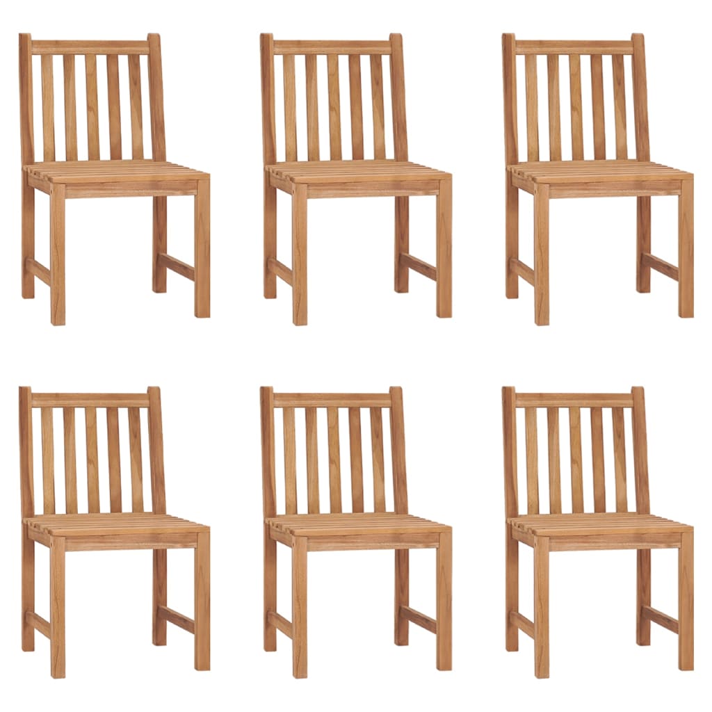 Chaises de jardin lot de 6 avec coussins Bois de teck massif