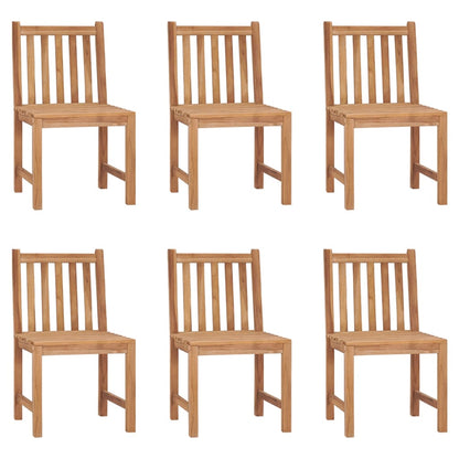 Chaises de jardin lot de 6 avec coussins Bois de teck massif