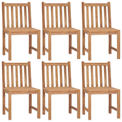 Chaises de jardin lot de 6 avec coussins Bois de teck massif