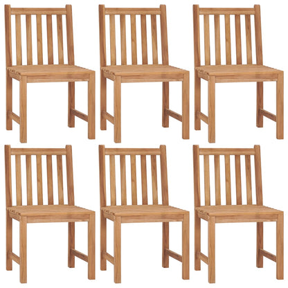 Chaises de jardin lot de 6 avec coussins Bois de teck massif