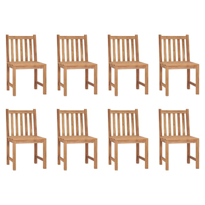 Chaises de jardin lot de 8 avec coussins Bois de teck massif