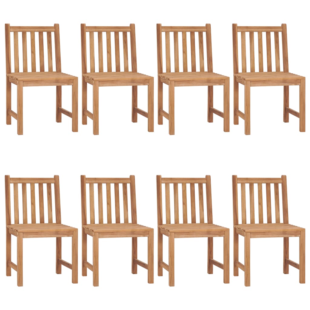 Chaises de jardin lot de 8 avec coussins Bois de teck massif