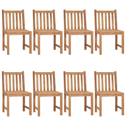 Chaises de jardin lot de 8 avec coussins Bois de teck massif