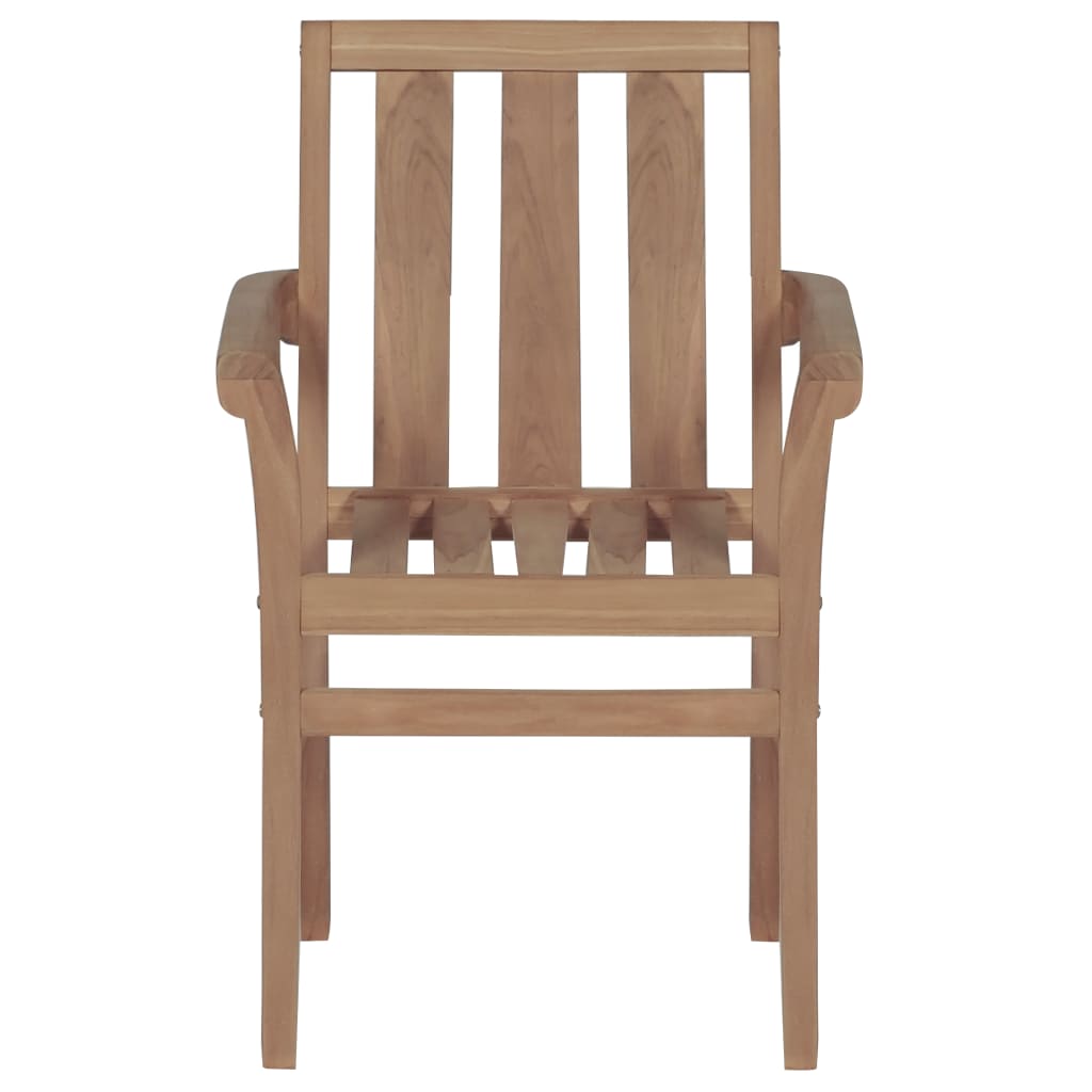 Chaises de jardin empilables lot de 4 Boie de teck solide