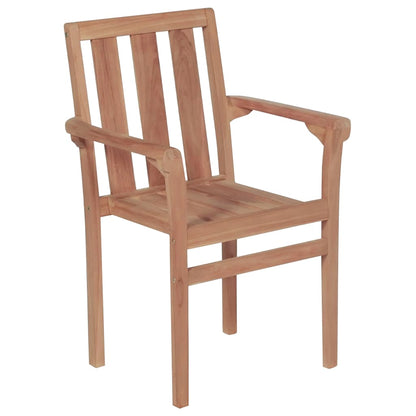 Chaises de jardin empilables lot de 8 Bois de teck solide