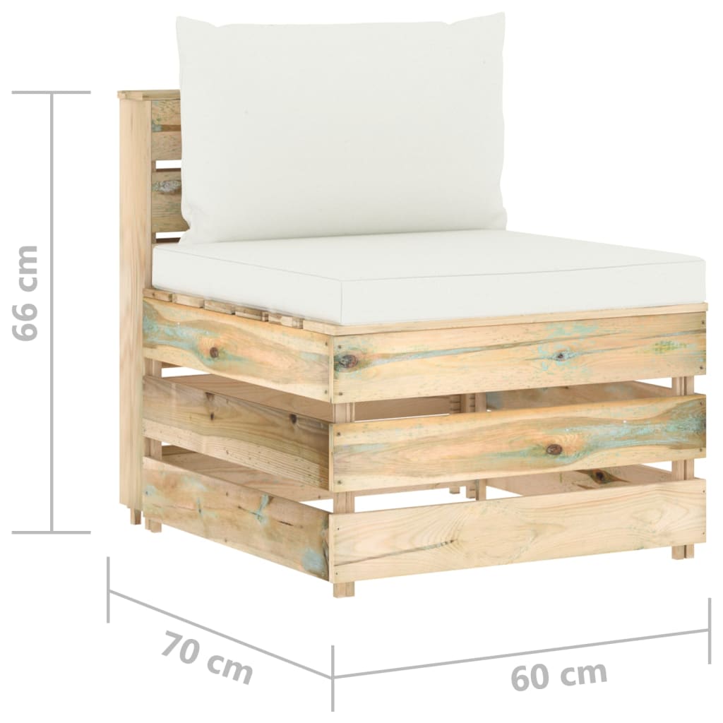 Canapé central sectionnel avec coussins Bois imprégné de vert