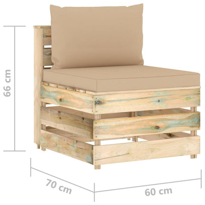 Canapé central sectionnel avec coussins Bois imprégné de vert