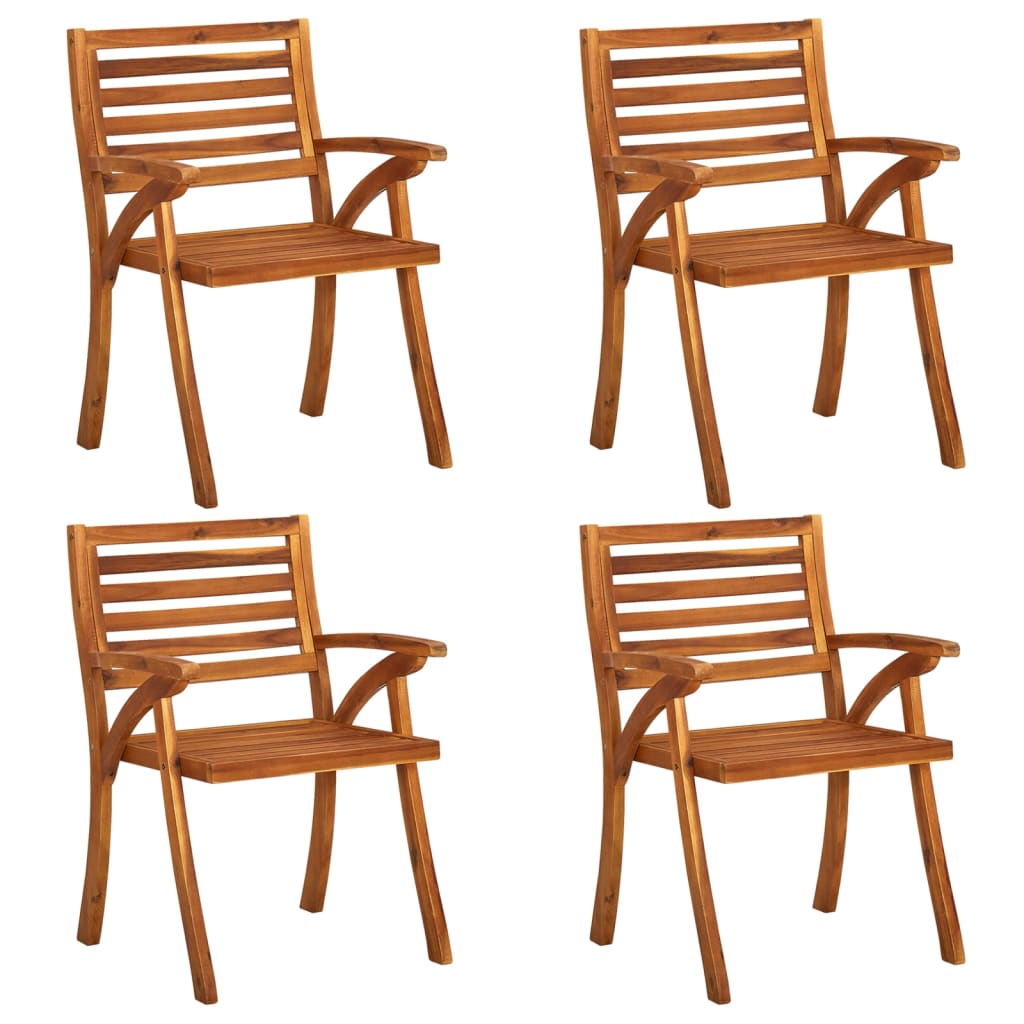 Chaises de jardin lot de 4 Bois d'acacia solide