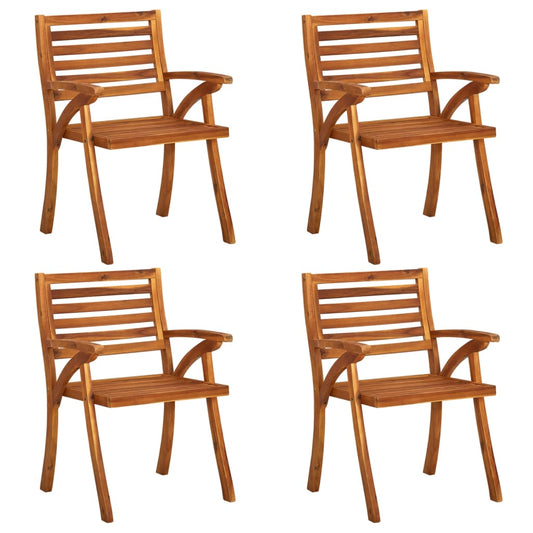 Chaises de jardin lot de 4 Bois d'acacia solide