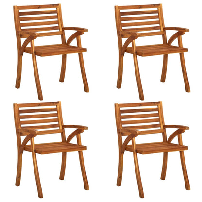 Chaises de jardin avec coussins lot de 4 Bois d'acacia massif