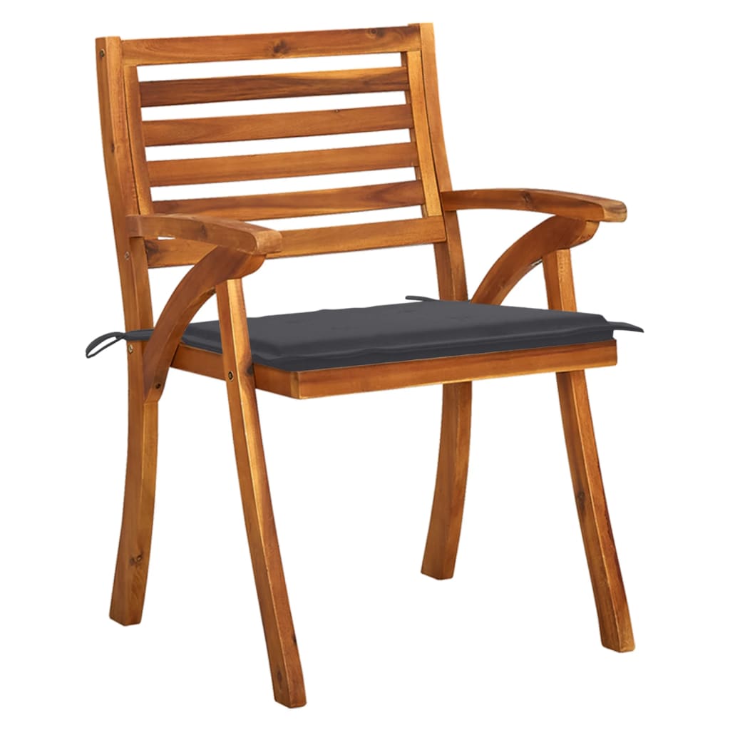 Chaises de jardin avec coussins lot de 4 Bois d'acacia massif